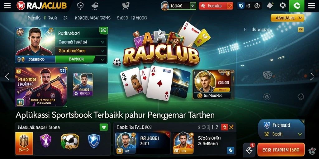 Tampilan utama RAJACLUB menampilkan berbagai pilihan taruhan olahraga.