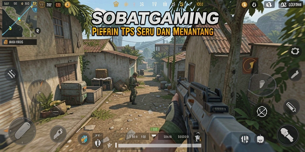 Screenshot utama memperlihatkan aksi menegangkan dalam permainan TPS.